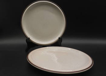 Talerzyki deserowe 2szt. THOMAS ROSENTHAL Piaskowe z brązową obwódką