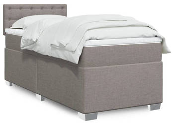 Łóżko kontynentalne z materacem taupe tkanina 100x200 cm WM-3285817
