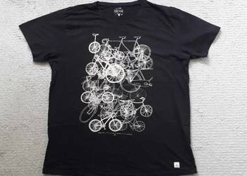 Męska czarna koszulka XXL z nadrukiem rowerki