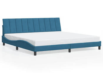 Rama łóżka z zagłówkiem niebieska aksamitna 200x200 cm WM-3207871