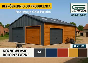 Garaż blaszany Grafit + Złoty Dąb|Hala|Magazyn|Wiata|Grafit   – GRZYWSTAL