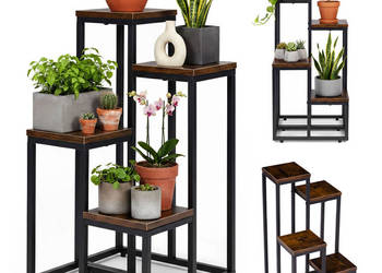 Kwietnik stojący stojak na kwiaty ozdoby 4 półki loft ModernHome