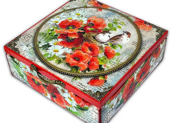 HERBACIARKA pudełko drewniane 9 przegród * MAKI