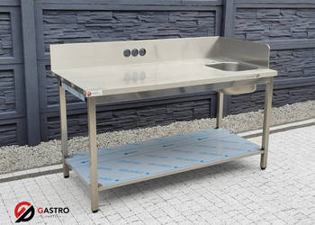 Zlew gastronomiczny 1 komorowy z ociekaczem 1600x800x850