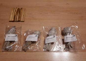 Biała Szałwia - pęczek x4 + Palo Santo - drewienko x5 / komplet