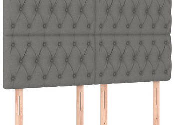 Zagłówek do łóżka z LED ciemnoszary 144x7x118/128 cm tkanina WM-3122759