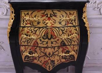 Komoda Szafa Boulle - Liczne Zdobienia Drewno + Brąz - UNIKAT