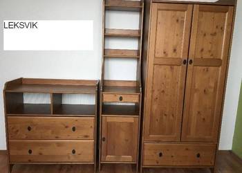 regal- IKEA LEKSVIK -drewno-komoda-regał IKEA Hemnes