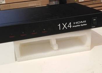 Nowy Rozdzielacz Splitter HDMI 1x4 Wzmacniacz 1 in 4 out Full HD Metalowy