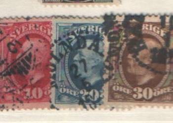 Zn. Szwecja Mi 43, 5, 7 kas 1891