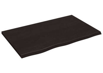 Blat stołu ciemnobrązowy 80x50x2 cm lite drewno dębowe WM-3156419