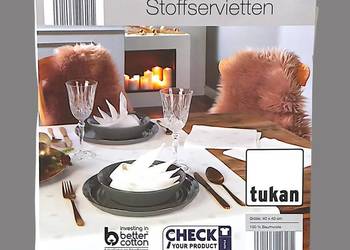 Tukan serwetki bawełniane materiałowe świąteczne gwiazdki 40x40cm 4szt