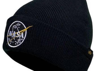 Alpha Industries Czapka Nasa Beanie 198948 rep. blue i czarna