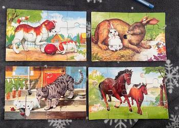 Drewniane puzzle edukacyjne zwięrzęta Drewniane puzzle edukacyjne zwięrzęta