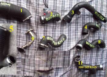 Rury przewody dolotowe dolotu Audi A4 B6 VW PASSAT B5 FL 1,9 TDI
