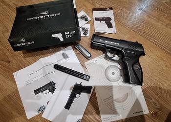 Wiatrówka pistolet Borner na kulki stalowe 4,5mm BB CO2 +