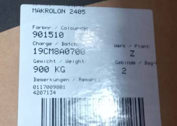 Makrolon 2405 PC. 550 kg.