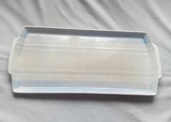 Prostokątna fajansowa taca art deco, Spritzdekor. Niemcy, lata 1928-36.