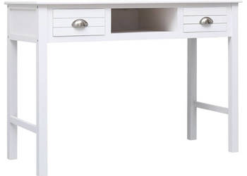 Biurko białe 108x45x76 cm lite drewno paulowni WM-338535