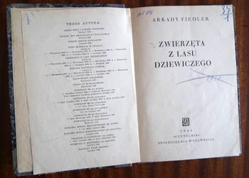 Arkady Fiedler - Zwierzęta z lasu dziewiczego - 1946