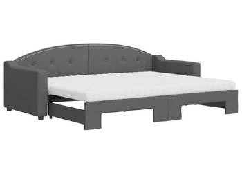 Sofa rozsuwana z materacami ciemnoszara tkanina 80x200 cm WM-3197544