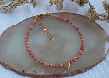 Bransoletka rodochrozyt i hematyt serduszko