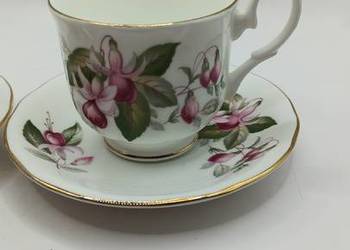 Dwa razy Duo filiżanka spodek porcelana kostna fuksja