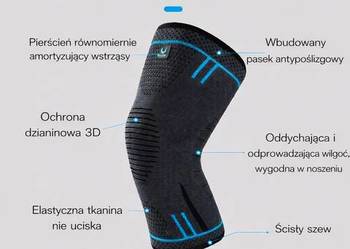 Stabilizator kolana / nakolannik sportowy – kompresyjny, antypoślizg