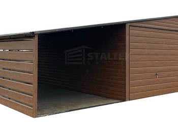 Garaż blaszany 6x6m wiata 3m 2x Brama rynny ST192