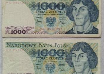 PRL, banknot 1000 zł NBP, 1982, seria HG i HZ, Mikołaj Kopernik