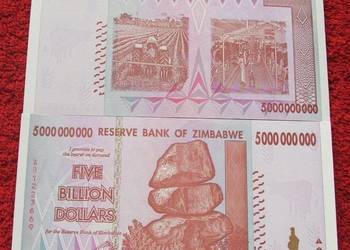 ZIMBABWE 5 BILIONÓW DOLARÓW Kolekcjonerski Banknot 1 szt UNC