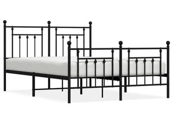Łóżko Metalowe Czarne Rama Łóżka Ze Stelażem 150x200cm WM-353557