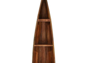 Drewniana szafka w kształcie łódki 39x27x127 cm drewno WM-4009373