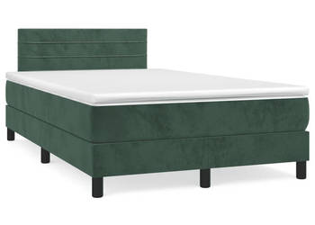 Łóżko kontynentalne z materacem i LED ciemna zieleń 120x190cm WM-3270162