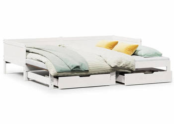 Sofa rozsuwana z szufladami bez materaca białe 80x200 cm WM-3302216