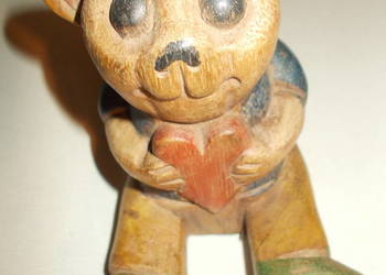 Miś drewniany figurka vintage