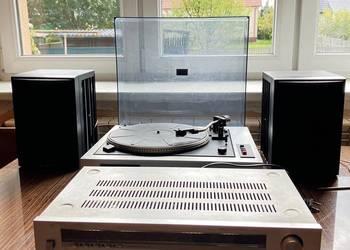 Zestaw Unitra gramofon Bernard wzmacniacz amplituner stereo Diora głośniki