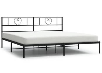 Łóżko Metalowe Czarne Rama Łóżka Ze Stelażem 193x203 cm WM-355469