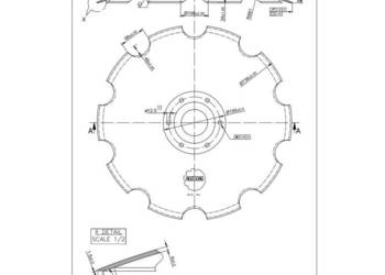 Talerz do agregatu talerzowego, zębaty 736 mm, 6 otworowy, grubość 5 mm DU…
