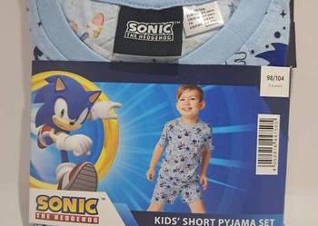 Piżama bawełniana Sonic z nadrukiem rozmiar: 98/104.