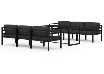 7-cz. zestaw mebli ogrodowych poduszki aluminium antracyt WM-3115923