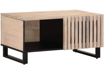 Stolik kawowy biały 80x51x40 cm lite drewno mango WM-377459