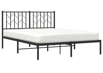 Łóżko Metalowe Czarne Rama Łóżka Ze Stelażem 140x200 cm WM-374438
