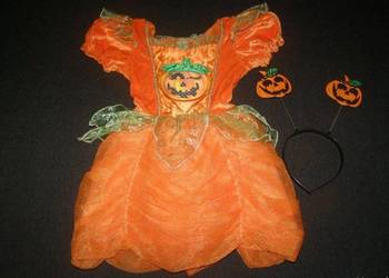 Strój kostium + opaska Dynia Halloween 1-2 latka 80-92cm