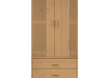 vidaXL Szafa OLDEN, brązowa, 76,5x53x172 cm, lite drewno sosnowe(SKU:358594