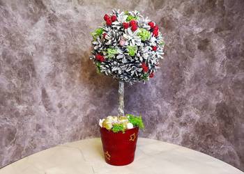 Ręcznie wykonany stroik świąteczny (LED, 35cm)