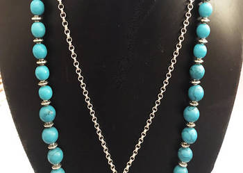 Podwojny naszyjnik i kolczyki z turkmenitu