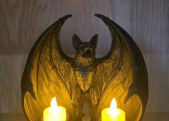 Lampion Świecznik Halloween Nietoperz Ghota