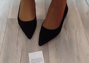 (39) ASOS Design/ Czarne baleriny wieczorowe z Londynu, NOWE