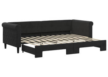 Sofa rozsuwana czarna aksamit 80x200 cm WM-3197768